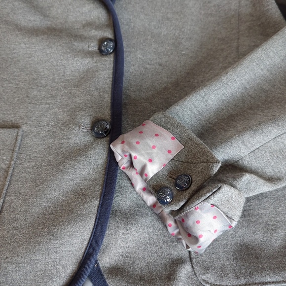 GAP Academy Heather Grey Blazer Contrast Cuff Lining - Picture 14 of 15